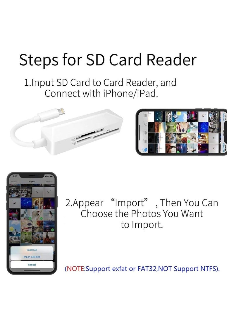 Captaintech Lightning SD Card Reader for iPhone - High-Speed Memory Adapter for iPhone 14/13/12/11/XS/XR/X/8/7/6/5 - Supports SD/TF/XD 128G 256G - Image 4