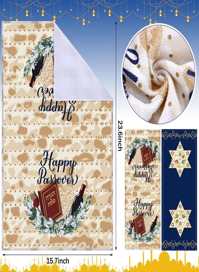 Funnysoft 5 Pcs Passover Hostess Present Passover Apron Pot Holder Oven Mitts Kitchen Towels Set Passover Kitchen Accessories Passover Cooking Gift for Women Men - Image 3