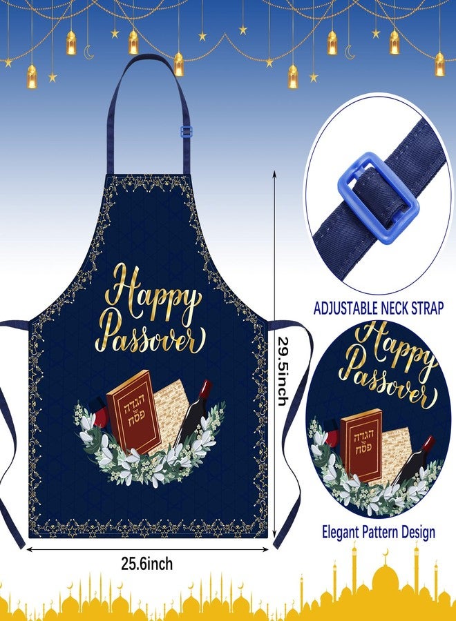 Funnysoft 5 Pcs Passover Hostess Present Passover Apron Pot Holder Oven Mitts Kitchen Towels Set Passover Kitchen Accessories Passover Cooking Gift for Women Men - Image 2