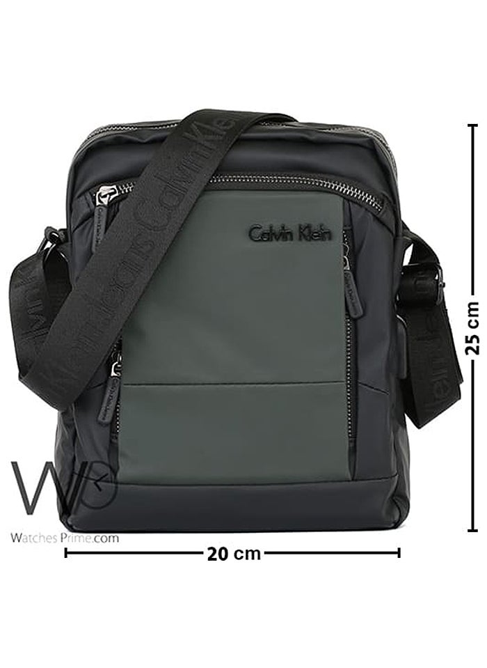 Calvin Klein Jeans Crossbody Messenger Calvin Klein Green Black Shoulder Bag For Men Usb Port Ck  - Image 3
