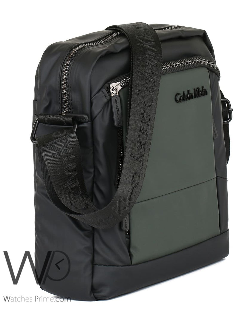 Calvin Klein Jeans Crossbody Messenger Calvin Klein Green Black Shoulder Bag For Men Usb Port Ck  - Image 4