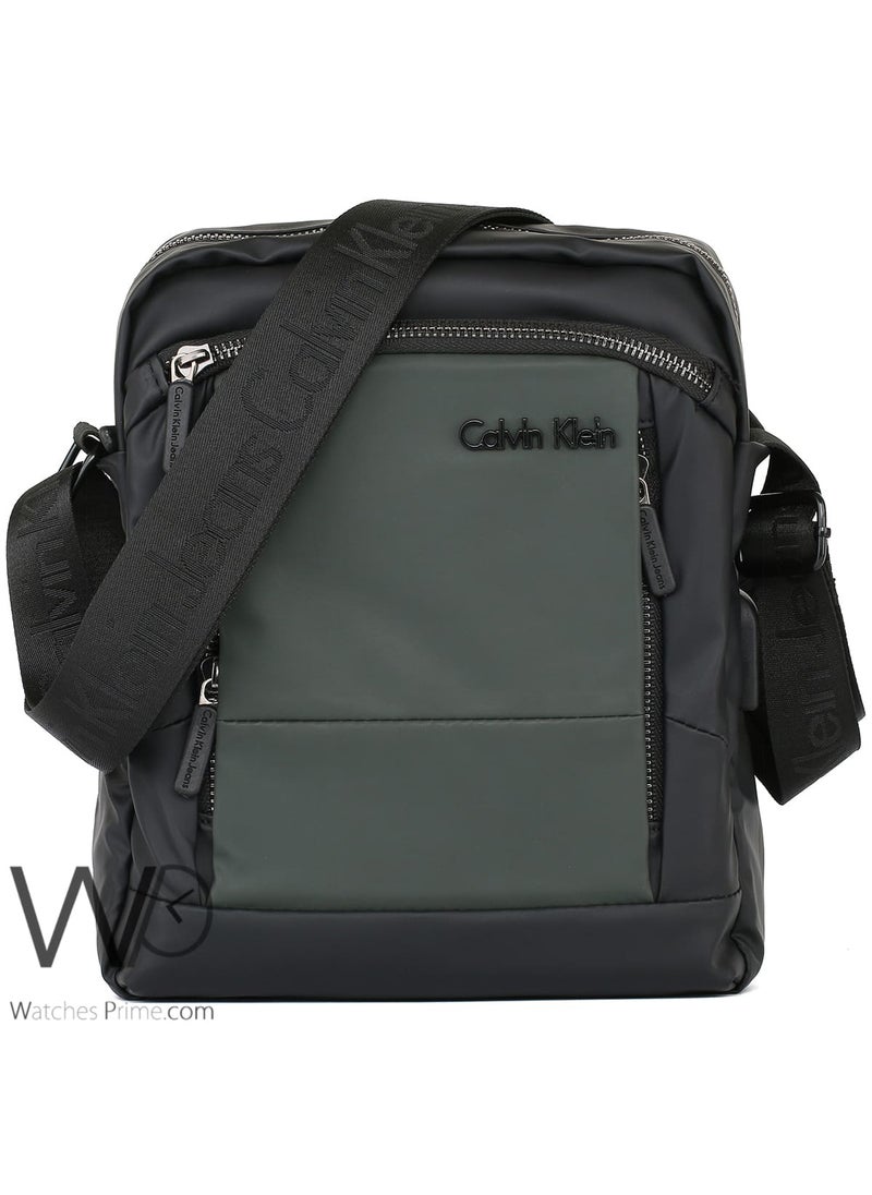 Calvin Klein Jeans Crossbody Messenger Calvin Klein Green Black Shoulder Bag For Men Usb Port Ck  - Image 1
