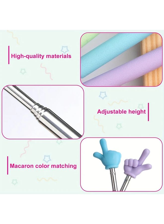 Retractable Teaching Pointer Pink Extendable Metal Tip Ergonomic Grip Classroom Presentation Aid - Image 5
