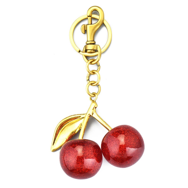 New Fashion Cherry Keychain Bag Charm Car Key Ring Metal - Image 5
