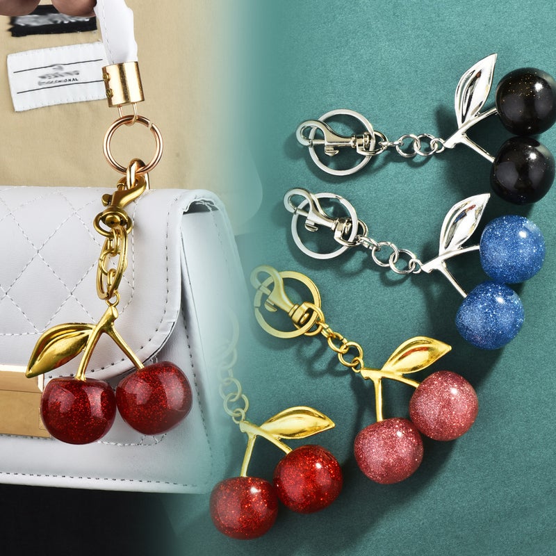 New Fashion Cherry Keychain Bag Charm Car Key Ring Metal - Image 1