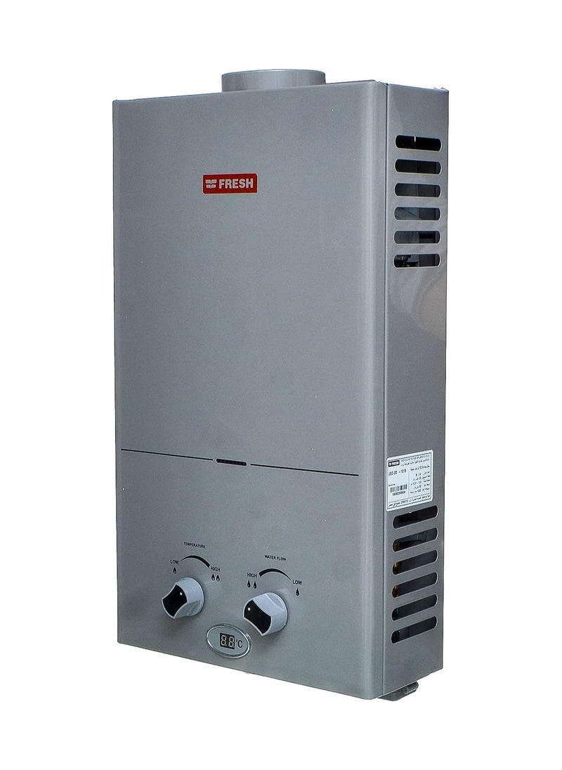 فريش سخان مياه غاز مع محول من فريش، سعة 10 لتر، لون فضي، موديل Gas10LS  - Image 1
