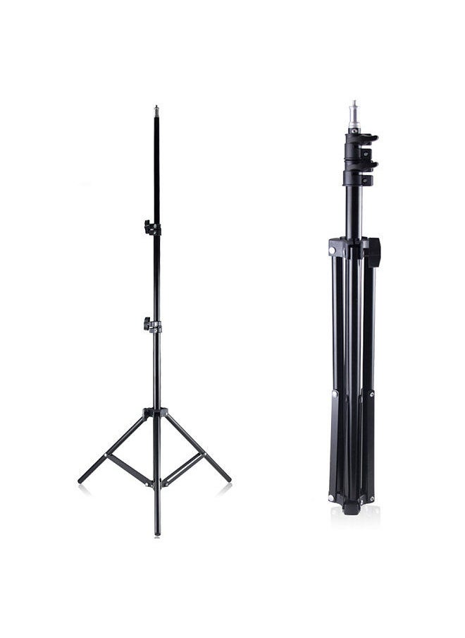 Generic - Adjustable Metal Tripod Light Stand Max. Height 1.6M/5.2ft with 1/4 Inch Screw for Photography Studio LED Video Light Umbrella Ring Light - Image 1