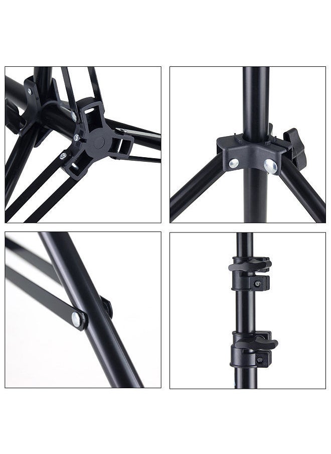 Generic - Adjustable Metal Tripod Light Stand Max. Height 1.6M/5.2ft with 1/4 Inch Screw for Photography Studio LED Video Light Umbrella Ring Light - Image 1