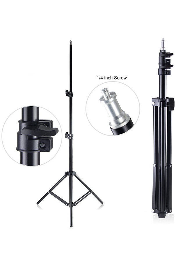 Generic - Adjustable Metal Tripod Light Stand Max. Height 1.6M/5.2ft with 1/4 Inch Screw for Photography Studio LED Video Light Umbrella Ring Light - Image 1