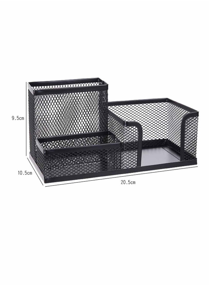 Generic 3 Compartment Desk Organizer Mesh Desktop Pen Storage Holders, Black  - Image 4