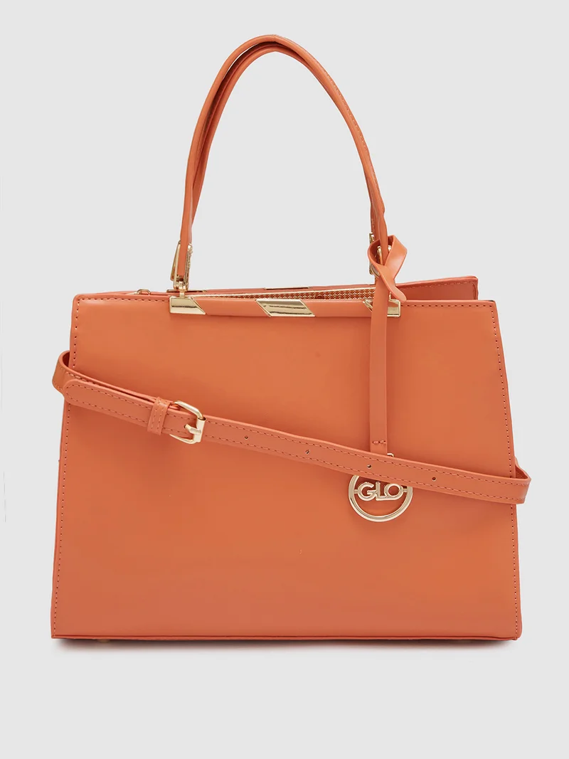 globus Globus Women Orange Solid Casual Handheld Bag