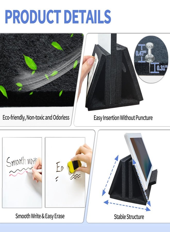 BXI Felt Small Desktop Whiteboard Combo- 8 x 10 Inches Double-Sided Magnetic Dry Erase Board, Portable Reusable Desk Notepad with Stand, Versatile Writing Sticky Note Board for Office Home School - Image 4