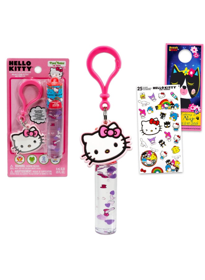 Hello Kitty Lip Gloss Tubes Bundle with 2 Lip Gloss in Assorted Flavors for Party Favors Plus Bag Clip Stickers More Hello Kitty Party Favors - Image 2