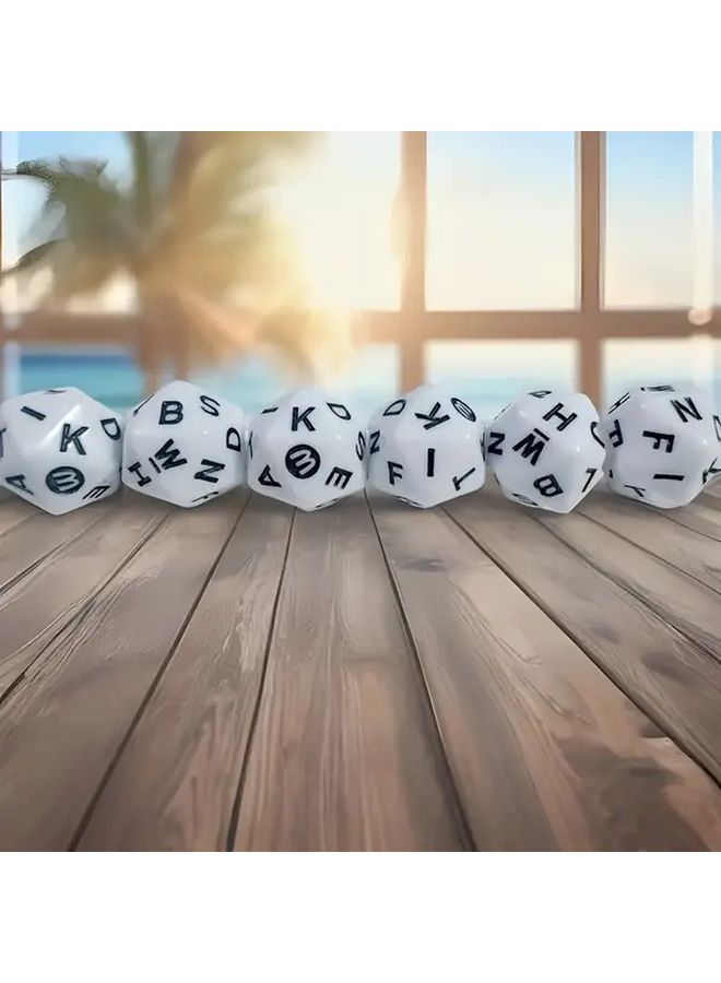 مجموعة نرد تعليم الحروف الأبجدية مكونة من 7 قطع، ذات 20 وجهًا، مناسبة لألعاب تمثيل الأدوار وألعاب الطاولة والحفلات، هدية مثالية لألعاب الكريسماس والهالوين وعيد الشكر - Image 4