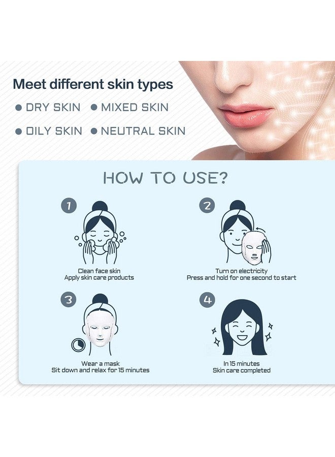 HXDZFX HXDZFX LED FACIAL LIGHT THERAPY MASK-Led Face Mask Light Therapy, 7 Led Light Therapy Facial Skin Care Mask - Blue & Red Light for Acne Photon Mask - Skin Care Mask for Face and Neck.White  - Image 5