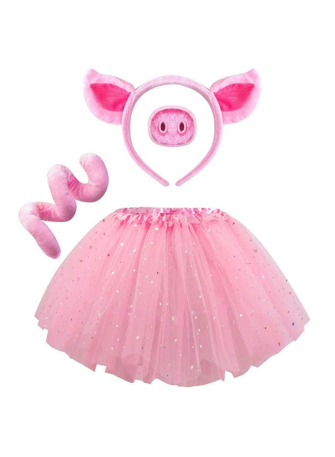 Spooktacular Creations Spooktacular Creations Pink Pig Costume Set with Pig Ears Nose Tail Tutu Skirt Halloween Animal Fancy Costume Accessories for Kids - Image 1