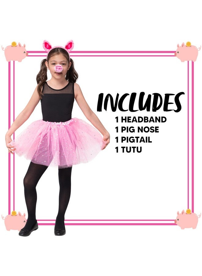 Spooktacular Creations Spooktacular Creations Pink Pig Costume Set with Pig Ears Nose Tail Tutu Skirt Halloween Animal Fancy Costume Accessories for Kids - Image 5