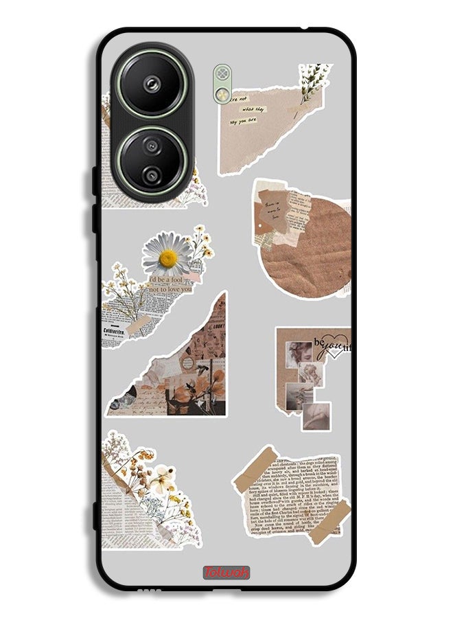 Tolwak Xiaomi Redmi 13C Protective Case Cover Pieces Of Paper Stickers - Image 1