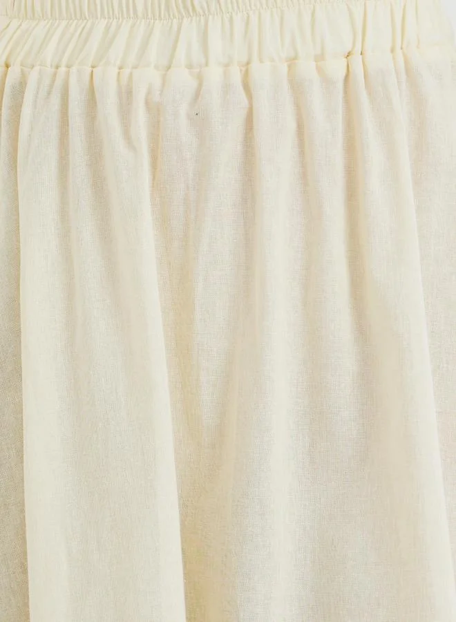 Take Two Take Two Solid Lace Hem A-Line Maxi Skirt