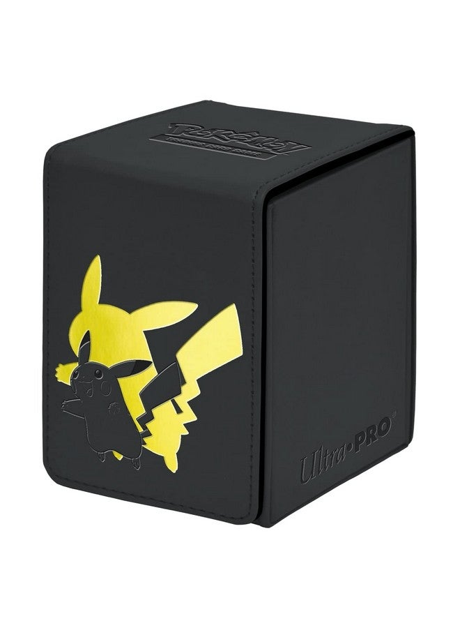 Ultra Pro Elite Series: Pikachu Alcove Flip Deck Box - Premium Leatherette Magic for 100 Double-Sleeved Pokemon Cards & Magic the Gathering - Magnetic Closure & Humor for Trading Card Fans!