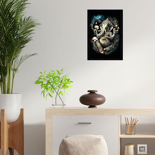 Indianara Lord Ganesha Painting With Frame 13 Inches X 10 Inches - Image 3