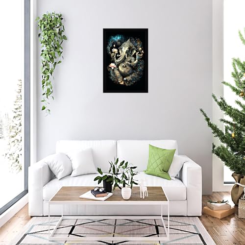 Indianara Lord Ganesha Painting With Frame 13 Inches X 10 Inches - Image 2