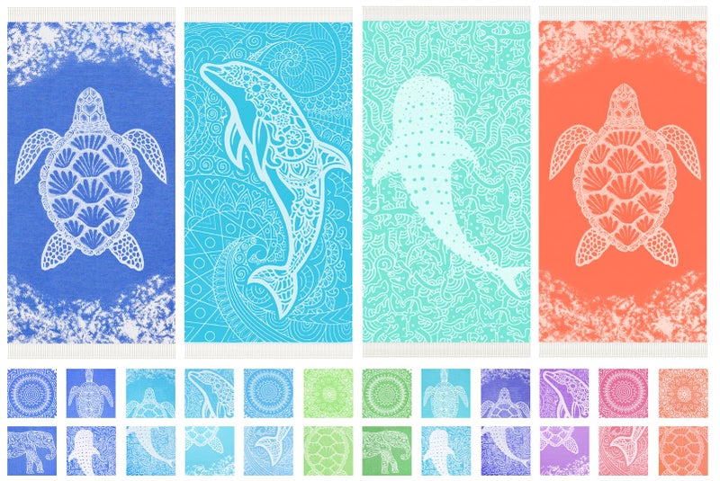 Widdonen Turkish Beach Towel Quick Dry Absorbent Cotton Lightweight Thin Bathroom Bath Pool Swim Towels Extra Large Oversized Sand Free Beach Accessories Essentials Stuff Cloud Gift for Adults - Image 1