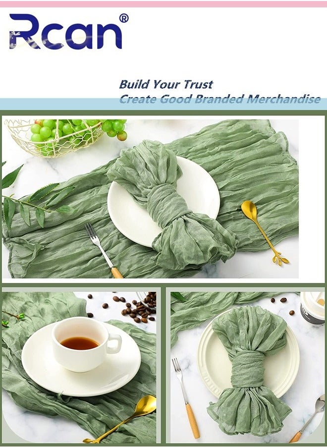 Rcan 10 Pieces Gauze Cheesecloth Napkins Wrinkled Dinner Napkins Table Napkins Decorative Cloth Napkins for Home Wedding Parties Table Decoration Family Everyday Use 50 x 50cm  - Image 2