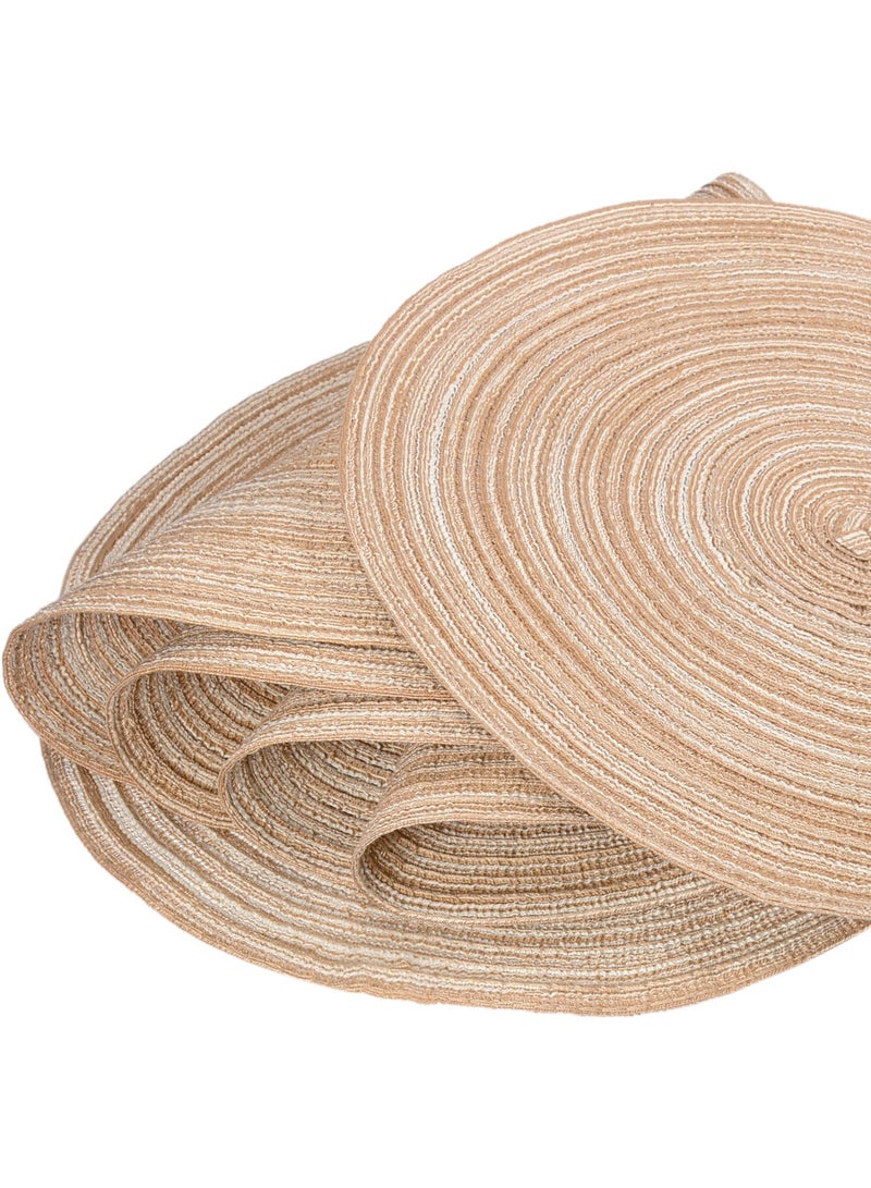 Bukela Round Braided Placemats Set of 6 Washable 15 inch Round Placemats Kitchen Table Place Mats Round Table Mats Brown - Image 2