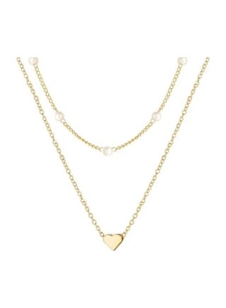 Elegant Double Layer Gold Necklace with Pearls & Heart Pendant – Alloy Jewelry for Women - pzsku/Z6E59D747EEE1B61C534EZ/45/1763279020/b90cb1fc-2ae4-40f7-b3be-74a47a32649b