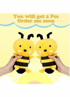 KASTWAVE Bee Plush Toy, 2 Pcs Stuffed Honeybee Toy Bee Movie Plush Bee Stuffed Animal for Honey Bee Decor 1st Birthday Bee Themed Party, 7.87in/20cm  - Image 3