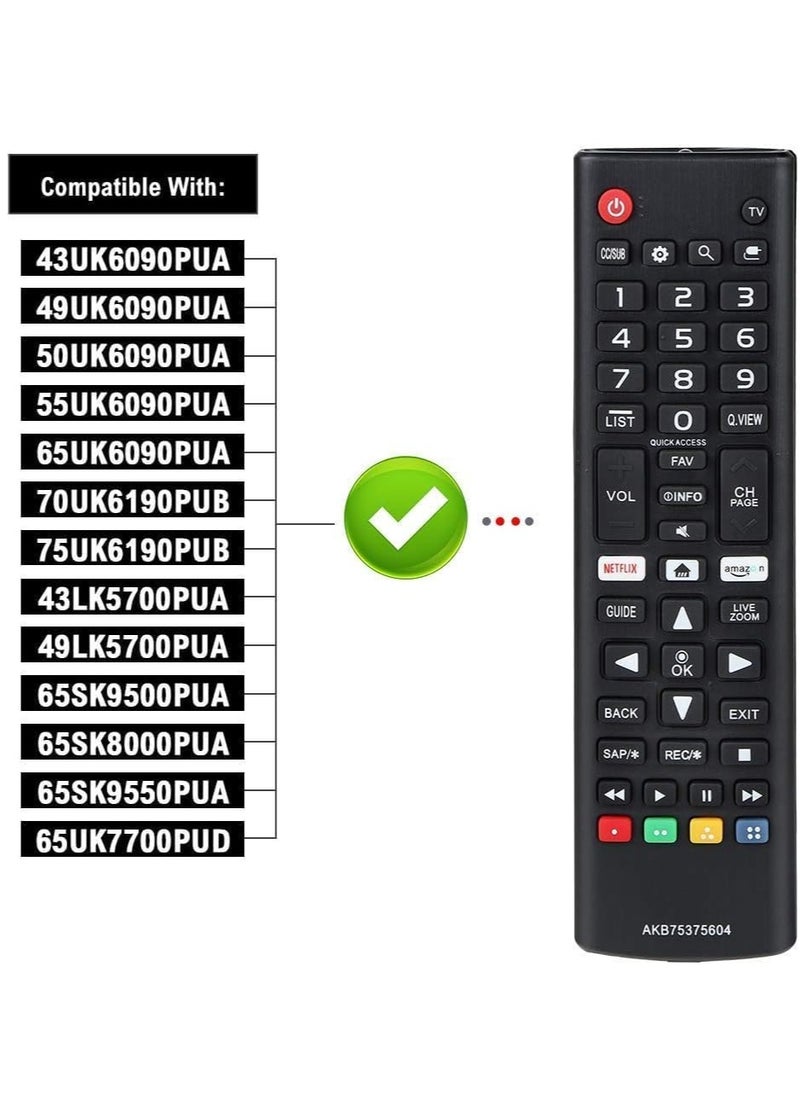 ELTRAZONE - Universal Remote Control Compatible with AKB75375604 for LG 4K Smart TVs – Replacement for Models 43UK6300PUE, 49UK6300PUE, 55UK6300PUE, 65UK6300PUE, 75UK6570PUB – Strong IR Signal, Easy Setup, Long Battery Life, and Full Functionality for TV Navigation, Volume, Channel, and Menu Controls – High-Performance Remote for Seamless Entertainment - Image 1