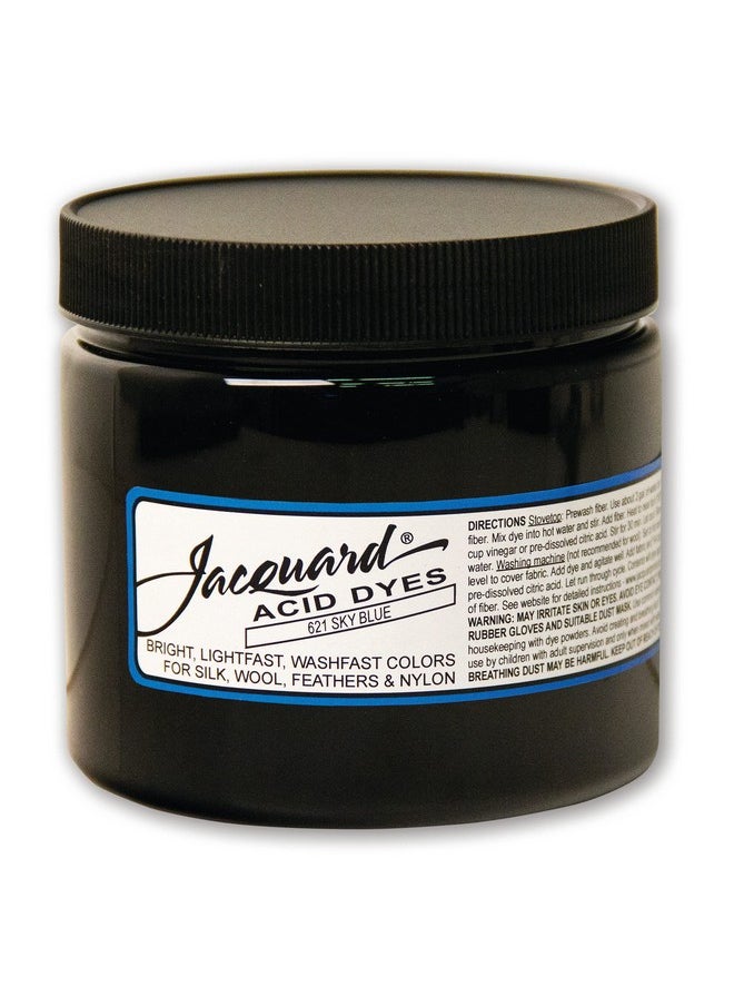 Jacquard - Acid Dye Sky Blue 8 Oz Net Wt Acid Dye For Wool Silk Feathers And Nylons Brilliant Colorfast And Highly Concentrated - Image 1