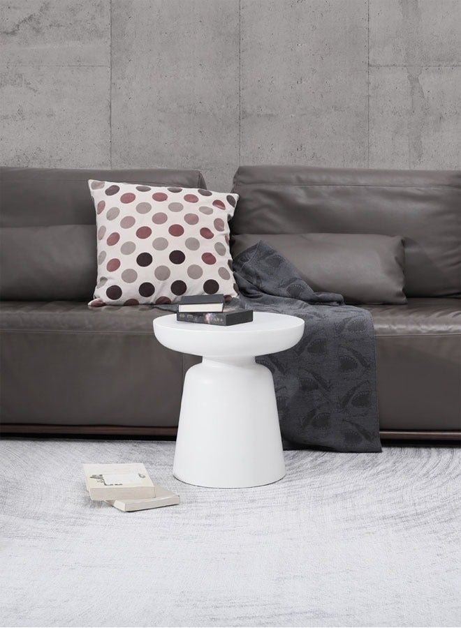 fashionhome Modern Luxury Nordic Style Coffee Table Round Sofa Side Table with Metal Base Gilded Frame Home Decoration Suitable Home Furniture for Living Room Bedroom Balcony 40 x 45 Centimeter (Fully Assembled) - Image 2