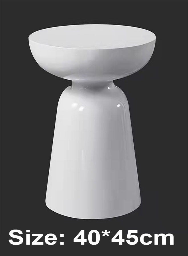 fashionhome Modern Luxury Nordic Style Coffee Table Round Sofa Side Table with Metal Base Gilded Frame Home Decoration Suitable Home Furniture for Living Room Bedroom Balcony 40 x 45 Centimeter (Fully Assembled) - Image 4