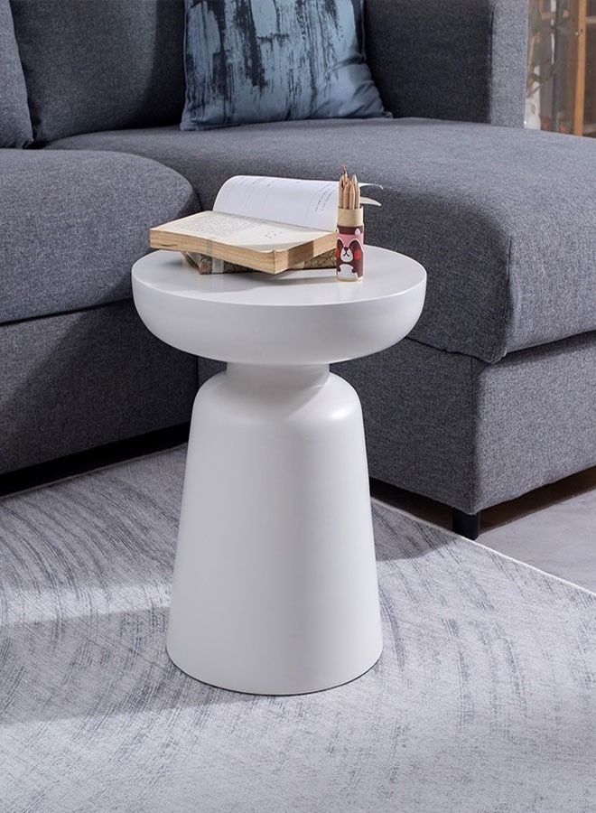 fashionhome Modern Luxury Nordic Style Coffee Table Round Sofa Side Table with Metal Base Gilded Frame Home Decoration Suitable Home Furniture for Living Room Bedroom Balcony 40 x 45 Centimeter (Fully Assembled) - Image 1