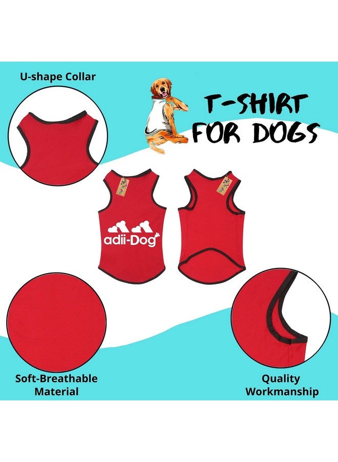 Western Era Soft Cotton Dog T-Shirt | Comfortable & Breathable Dog Clothing | Sleeveless Vest Puppy Outfit | Pet Tank Top Fashion Apparel (Red) (Xlarge) (26 Inches) - Image 2
