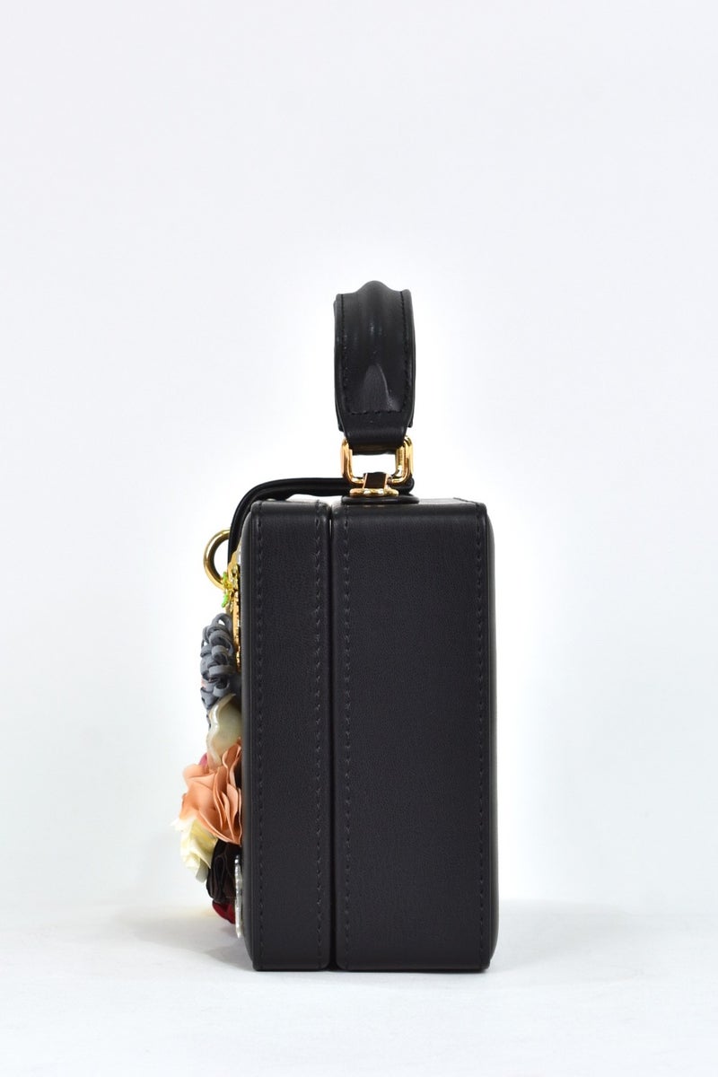 Elatae Women's Shoulder Strap Floral Stone Evening Dress Daily Handbag Black 17611  - Image 4