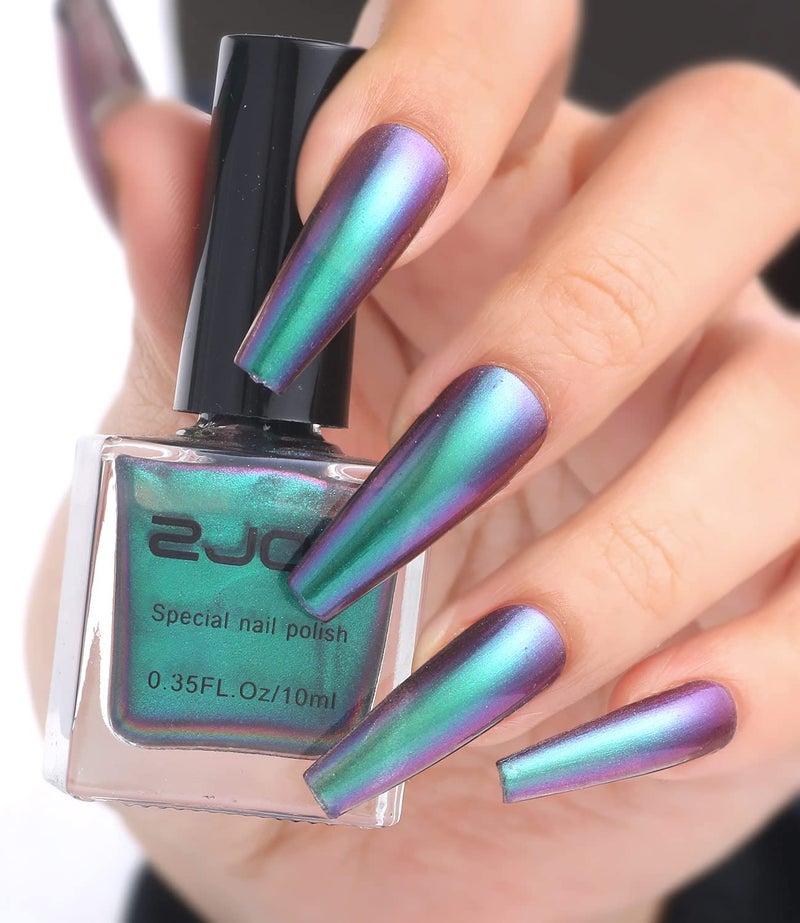 Major Dijit Chameleon Nail Polish Holographic Glitter Quick Dry Nail Polish Shimmer Iridescent Chrome Nail Art Varnish 02