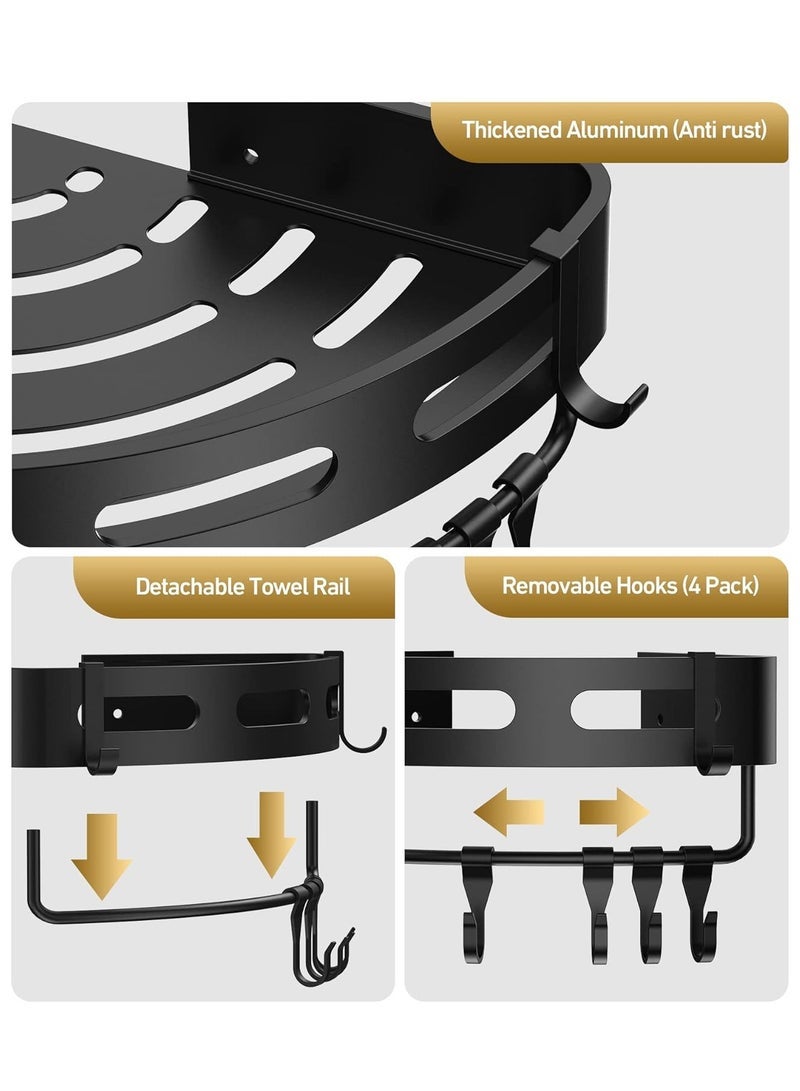 كابتن تيك 2 علبة دش زاوية، منظم تخزين الدش مع رف المناشف، رف تخزين الحمام للمرحاض، المطبخ، غرفة النوم - Image 3