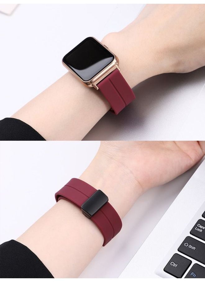 Generic For Huawei WatchFit2 Watch Band Watch Fit3 Generation Smart Watch Elegant Edition Silicone Metal Magnetic-Color:Space Gray [magnetic Suction | Folding Buckle] - Applicable: Huawei Fit2 Series - Black Connector  - Image 5