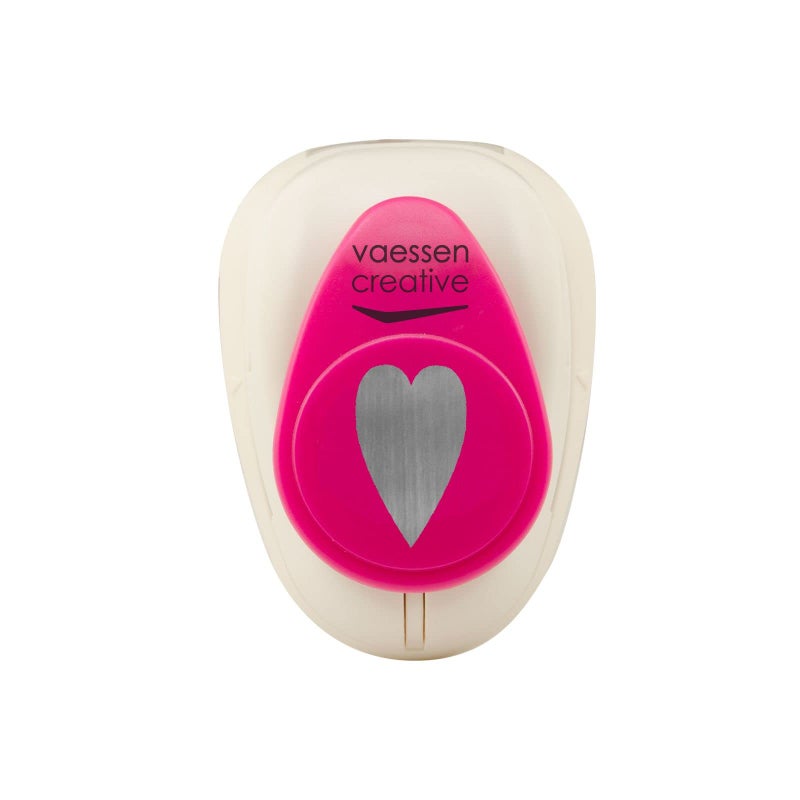 Vaessen Creative Craft Paper Punch  Heart  24 x 15 cm  Circle Cutter for Crafting and Card Making WhitePink