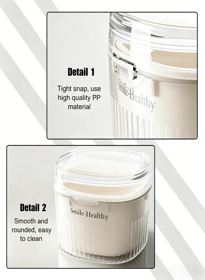 Denture Cleaning Container with Strainer, Retainer Case, Mouth Guard Denture Box, Leak-Proof Portable Storage for Dentures, Retainers, Mouthguards, Night Guards, - Image 3