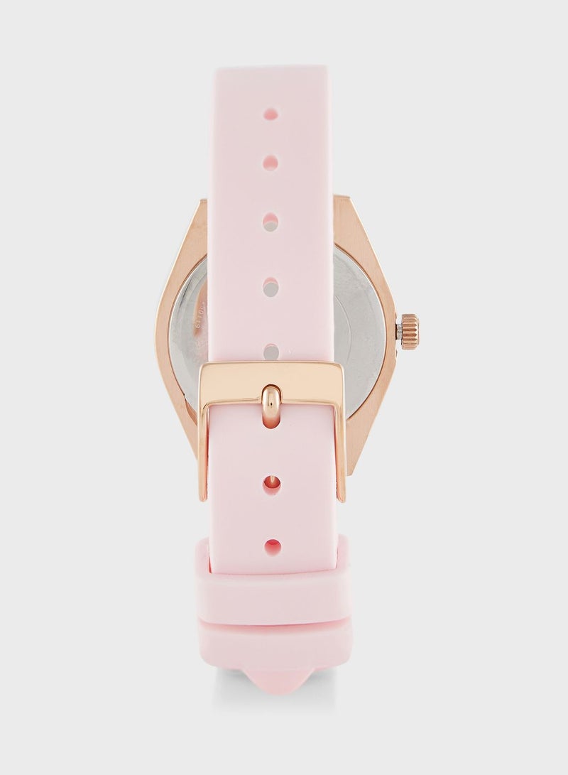 GUESS Mini Luna Silicone Strap Analog Watch - Image 4