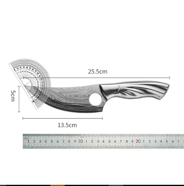 NILKANTH Chef Butcher Knife High Stainless Steel Meat Cleaver Boning Knife with Leather Sheath Full Handle for Kitchen Camping or BBQ - Image 3