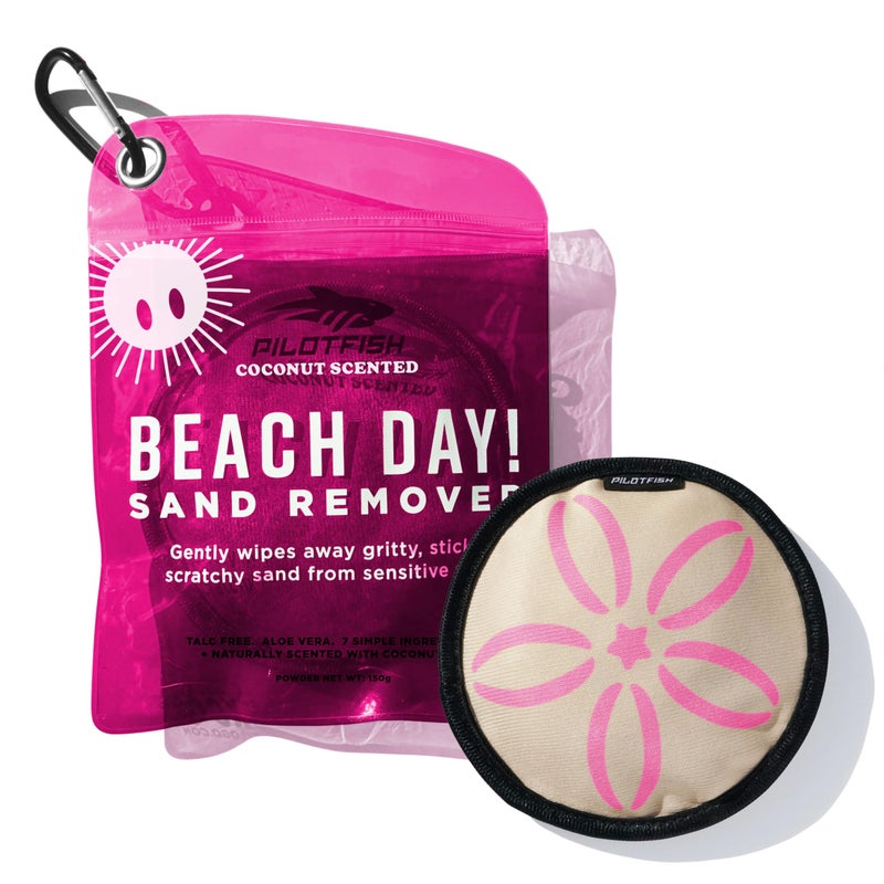 Pilotfish Beach Essentials Sand Remover Bag Gentle SkinFriendly Formula with 7 Natural Ingredients Coconut Oil TalcFree Sand Removal Beach Accessories Must Haves Gifts for Women