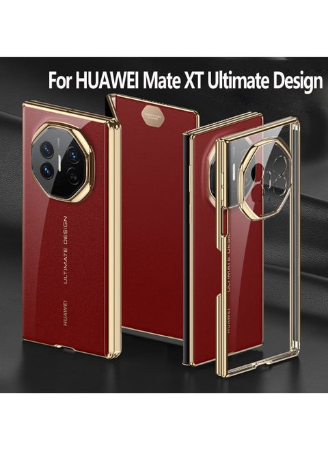 Compatible with HUAWEI Mate XT Ultimate Design Magnetic Phone Case, Shockproof Soft TPU Protective Cover, Slim Anti Scratch Case Gold/Clear