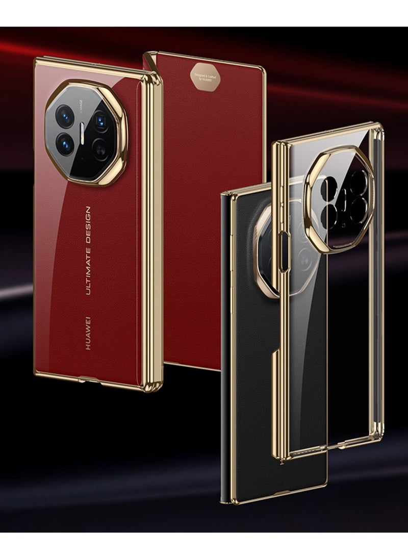 Compatible with HUAWEI Mate XT Ultimate Design Magnetic Phone Case, Shockproof Soft TPU Protective Cover, Slim Anti Scratch Case Gold/Clear