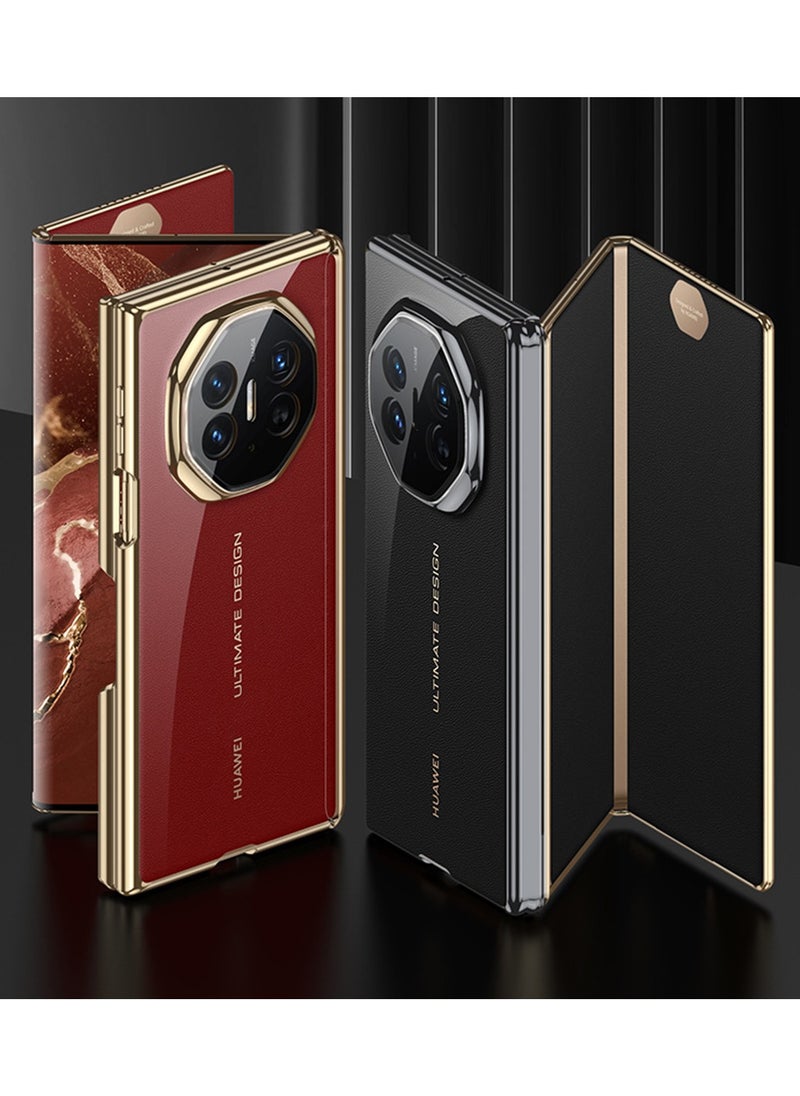 Compatible with HUAWEI Mate XT Ultimate Design Magnetic Phone Case, Shockproof Soft TPU Protective Cover, Slim Anti Scratch Case Gold/Clear