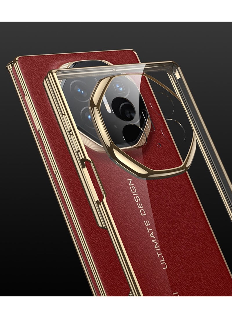 Compatible with HUAWEI Mate XT Ultimate Design Magnetic Phone Case, Shockproof Soft TPU Protective Cover, Slim Anti Scratch Case Gold/Clear
